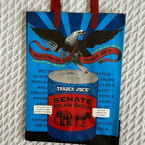 Trader Joe’s Plastic Reusable Shopping Tote Bag 6 Gallon Washington DC - Picture 2 of 14